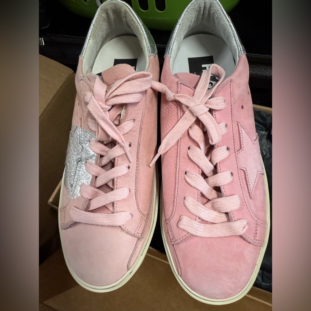 Golden Goose sz 7B Pink and Silver Sneakers NEW with Box